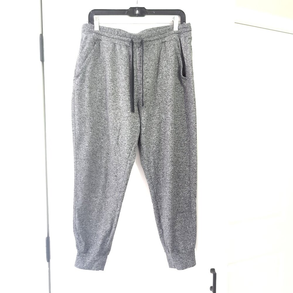 Zella Size Large Athleisure Crop Jogger Pants Stretch Gray Casual Lounge Travel